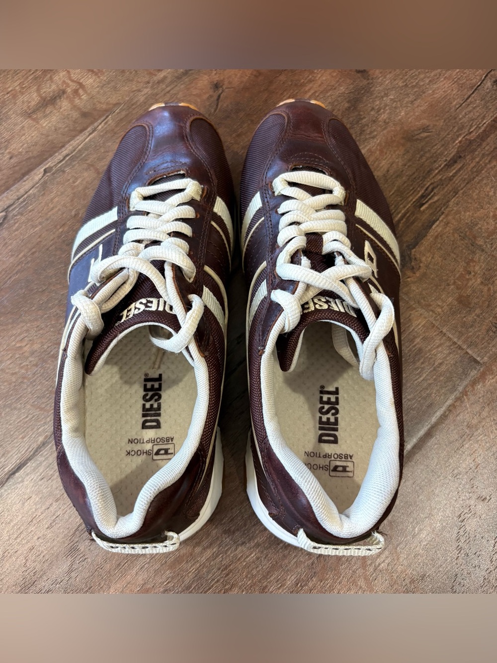 Diesel Proton Sneakers Men’s US 9 EU 42 Brown Leather Retro Runner Shoes - Picture 5 of 11